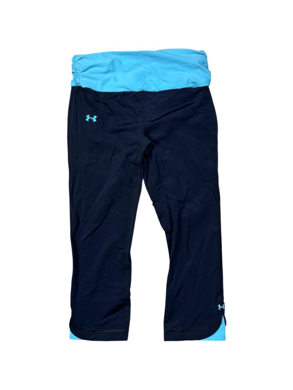 Under Armour HeatGear Compression Capri Leggings Blue Black
